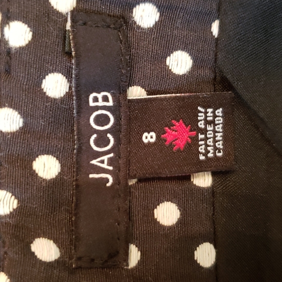 Jacob Black & White Polka-dot Skirt 8 EUC - Picture 3 of 9